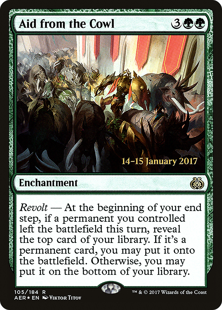 Aid from the Cowl (105s) Foil - Aether Revolt Promos
