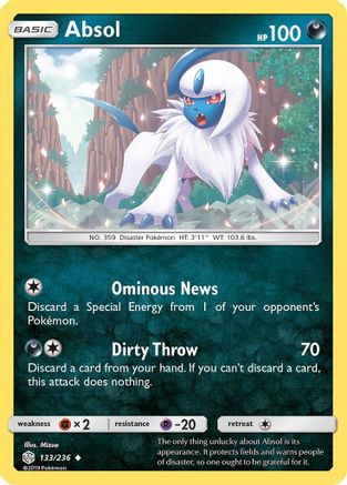 Absol (133) Reverse Holofoil - Cosmic Eclipse