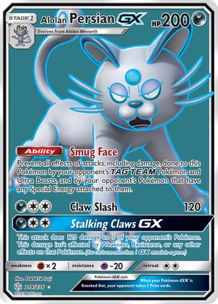 Alolan Persian GX (Full Art) (219) Holofoil - SM Cosmic Eclipse