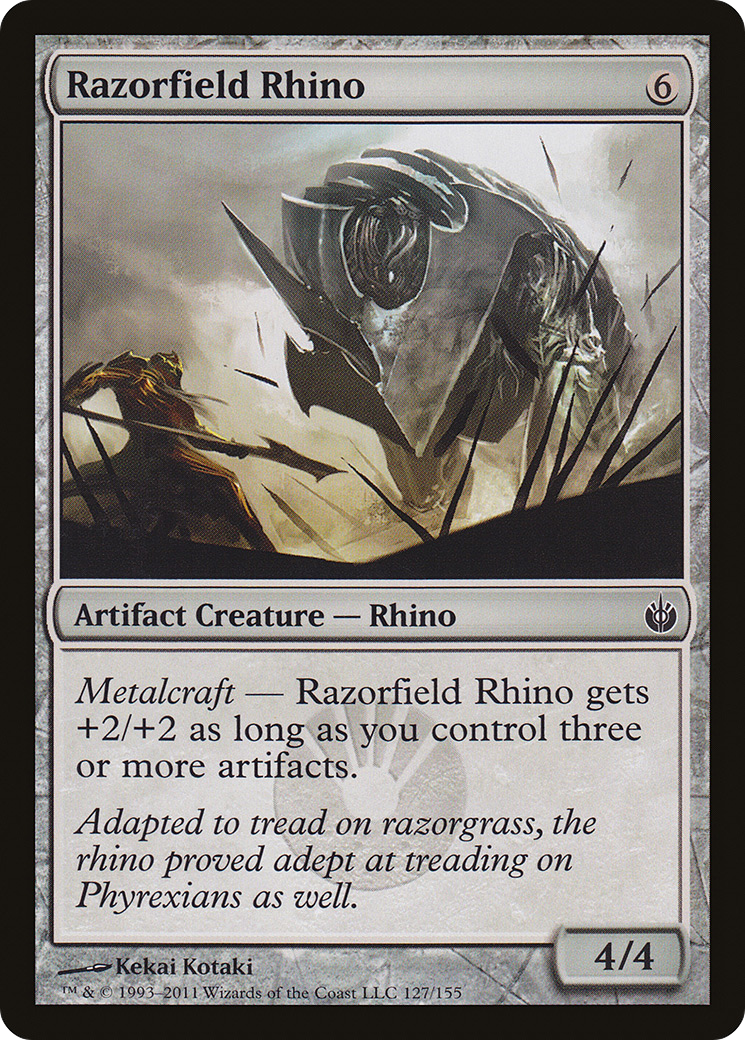 Razorfield Rhino (127) Foil - Mirrodin Besieged