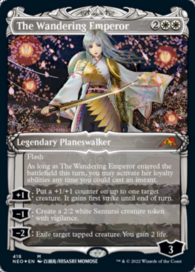 The Wandering Emperor (Showcase) (418) Etched - Kamigawa: Neon Dynasty