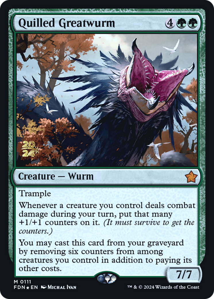 Quilled Greatwurm (111) Foil - Foundations Promos