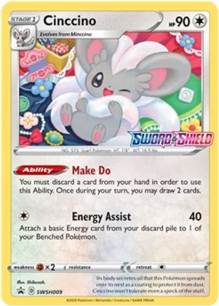 Cinccino - SWSH009 (Prerelease) (SWSH009) Holofoil - SWSH Sword & Shield Promo Cards