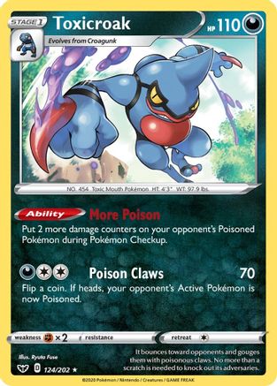 Toxicroak (124) Holofoil - SWSH01 Sword & Shield Base Set