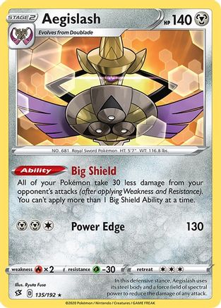 Aegislash (135) Reverse Holofoil - Rebel Clash