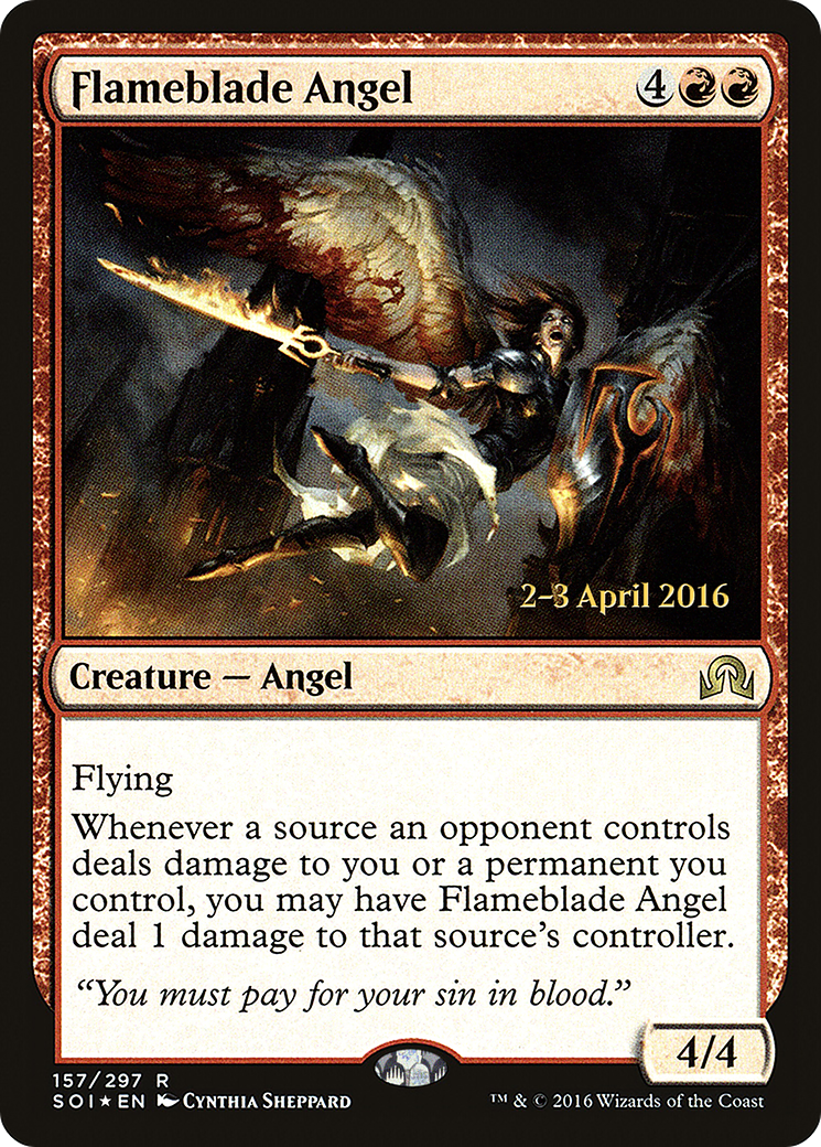 Flameblade Angel (157) Foil - Shadows over Innistrad Promos