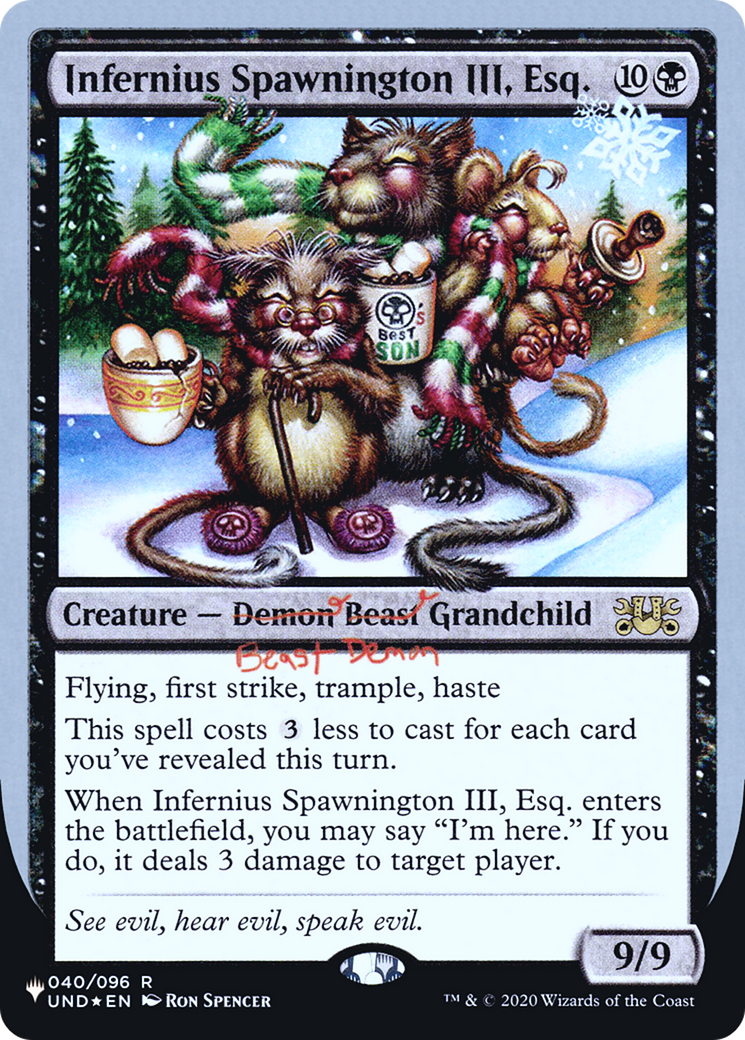 Infernius Spawnington III, Esq. (021) Foil - The List (Unfinity Foil Edition)