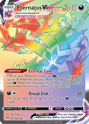 Eternatus VMAX (Secret) (192) Holofoil - SWSH03 Darkness Ablaze