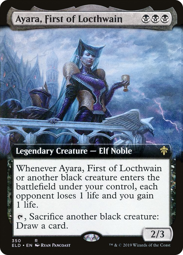Ayara, First of Locthwain (Extended Art) (350) Foil - Throne of Eldraine