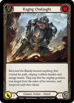 Raging Onslaught (Red) (WTR188) (Unlimited Edition) Rainbow Foil - Welcome to Rathe