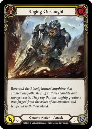 Raging Onslaught (Yellow) (WTR189) (1st Edition) - Welcome to Rathe
