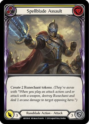 Spellblade Assault (Yellow) (ARC086) (Unlimited Edition) Rainbow Foil - Arcane Rising