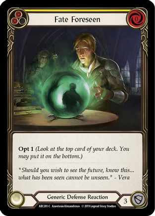 Fate Foreseen (Yellow) (ARC201) (Unlimited Edition) Rainbow Foil - Arcane Rising