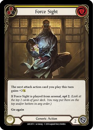 Force Sight (Yellow) (ARC207) (Unlimited Edition) Rainbow Foil - Arcane Rising