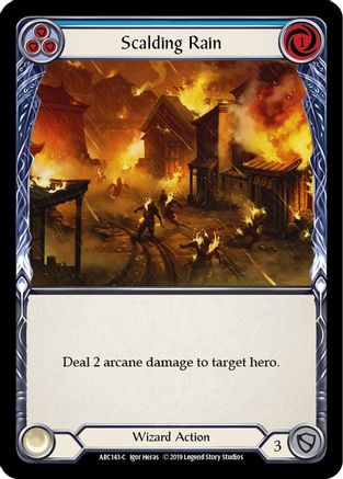 Scalding Rain (Blue) (ARC143) (1st Edition) Rainbow Foil - Arcane Rising