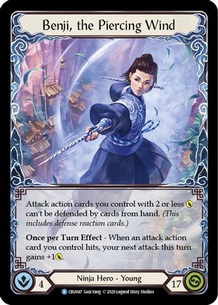 Benji, the Piercing Wind (CRU047) (1st Edition) Rainbow Foil - Crucible of War