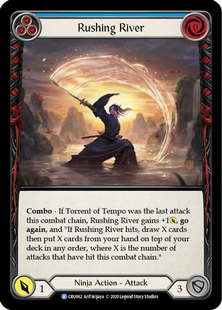 Rushing River (Blue) (CRU062) (1st Edition) Rainbow Foil - Crucible of War