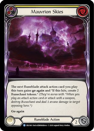 Mauvrion Skies (Yellow) (CRU146) (1st Edition) Rainbow Foil - Crucible of War