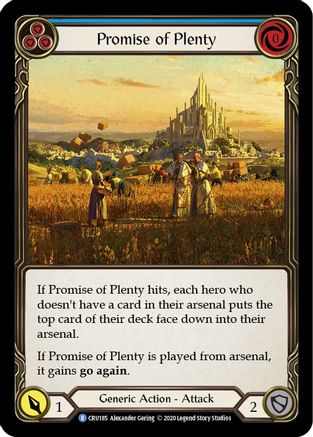 Promise of Plenty (Blue) (CRU185) 1st Edition Rainbow Foil - Crucible of War