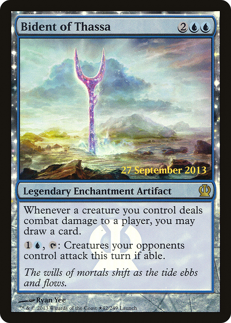 Bident of Thassa (42★) Foil - Theros Promos