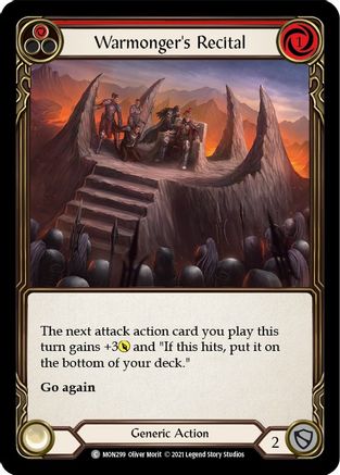Warmonger's Recital (Red) (MON299) (1st Edition) Rainbow Foil - Monarch