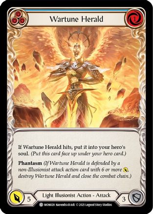 Wartune Herald (Blue) (MON028) (1st Edition) Rainbow Foil - Monarch