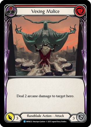 Vexing Malice (Red) (MON232) (1st Edition) Rainbow Foil - Monarch