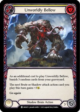 Unworldly Bellow (Yellow) (MON151) (1st Edition) Rainbow Foil - Monarch