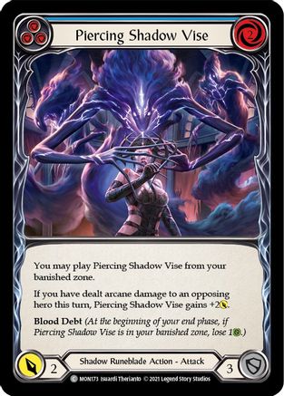 Piercing Shadow Vise (Blue) (MON173) (1st Edition) Rainbow Foil - Monarch