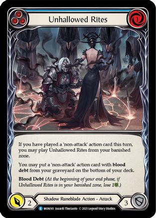 Unhallowed Rites (Blue) (MON161) (Unlimited Edition) Rainbow Foil - Monarch