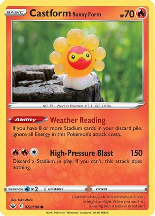 Castform Sunny Form (22) Reverse Holofoil - Chilling Reign