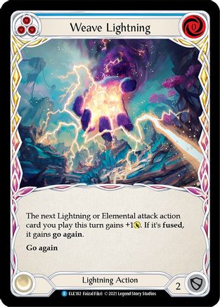 Weave Lightning (Blue) (ELE182) (1st Edition) Rainbow Foil - Tales of Aria