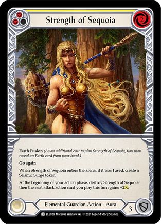 Strength of Sequoia (Yellow) (ELE029) (1st Edition) Rainbow Foil - Tales of Aria