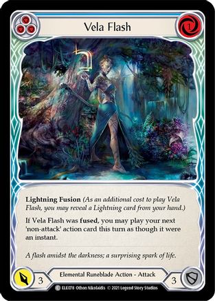 Vela Flash (Blue) (ELE078) (1st Edition) Rainbow Foil - Tales of Aria