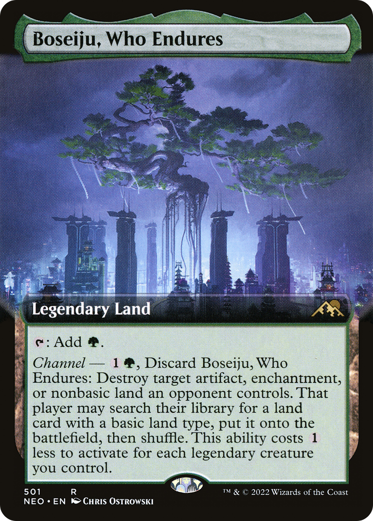 Boseiju, Who Endures (Extended Art) (501) Foil - Kamigawa: Neon Dynasty