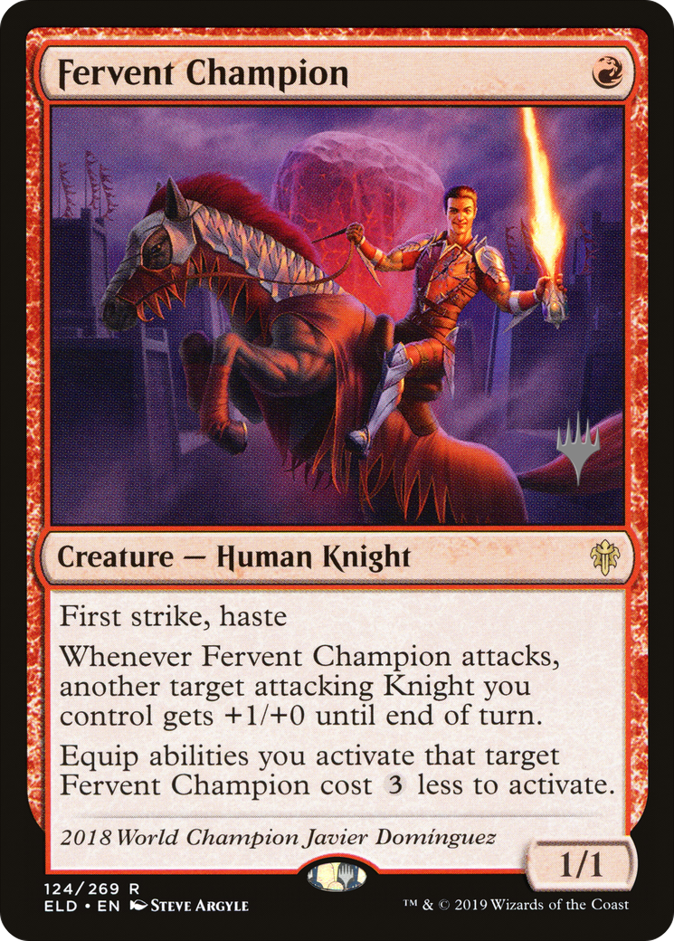 Fervent Champion (124p) - Throne of Eldraine Promos