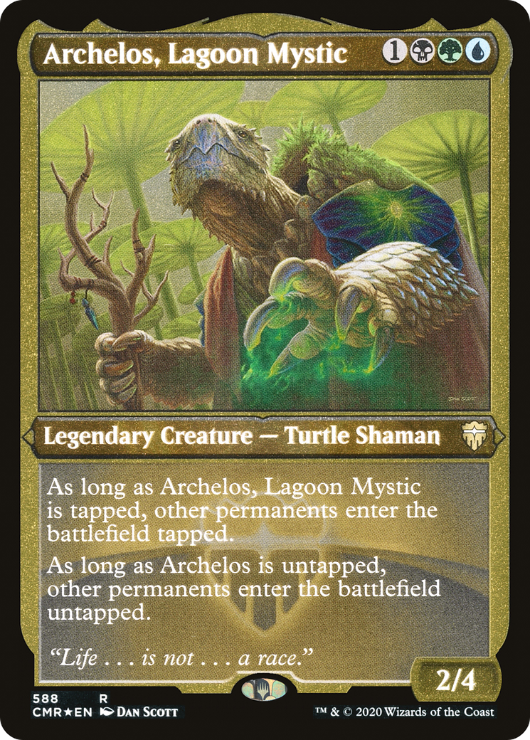 Archelos, Lagoon Mystic (588) Etched - Commander Legends