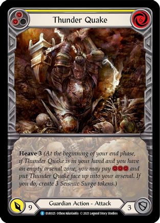 Thunder Quake (Yellow) (Extended Art) (EVR025) (1st Edition) Rainbow Foil - Everfest