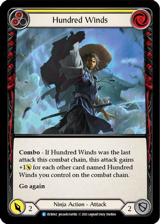 Hundred Winds (Yellow) (EVR042) (1st Edition) Rainbow Foil - Everfest