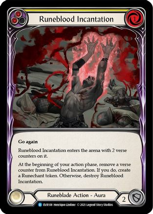 Runeblood Incantation (Yellow) (EVR108) (1st Edition) - Everfest