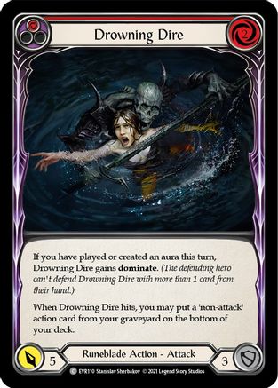 Drowning Dire (Red) (EVR110) (1st Edition) Rainbow Foil - Everfest