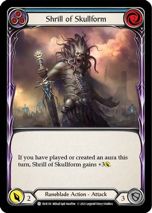 Shrill of Skullform (Blue) (EVR118) (1st Edition) Rainbow Foil - Everfest