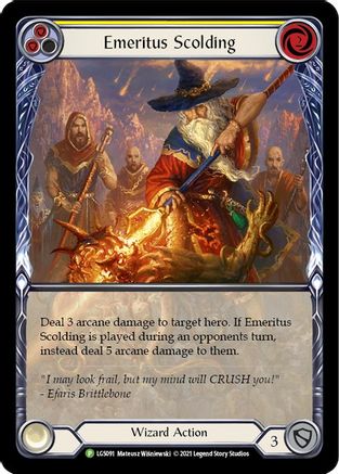 Emeritus Scolding (Yellow) (Extended Art) (LGS091) Rainbow Foil - FaB Promos