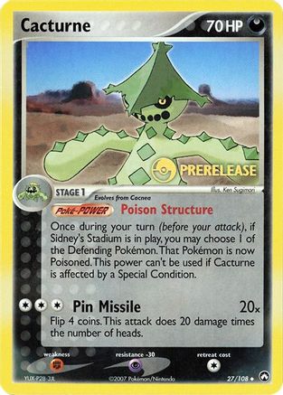 Cacturne - 27/108 (Prerelease) (27) - Miscellaneous Cards & Products