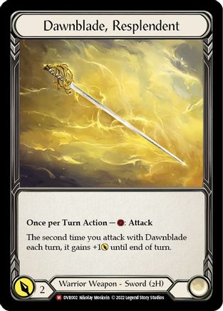 Dawnblade, Resplendent (DVR002) Cold Foil - Classic Battles: Rhinar vs Dorinthea