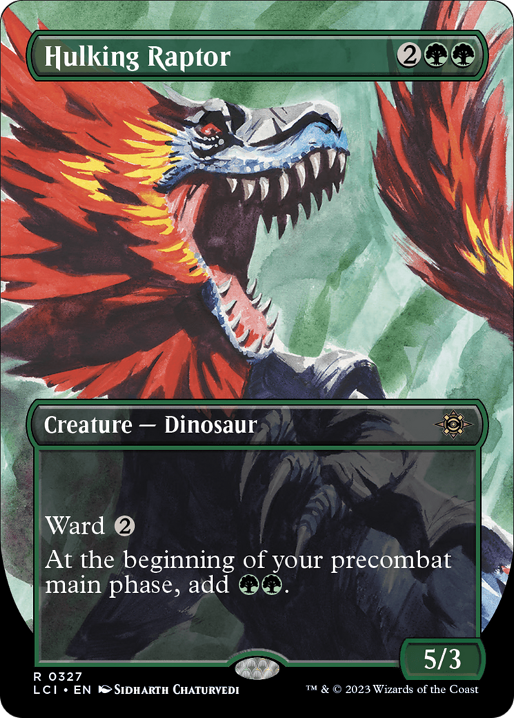 Hulking Raptor (Borderless) (327) Foil - The Lost Caverns of Ixalan