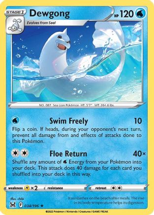 Dewgong (34) - SWSH11 Lost Origin