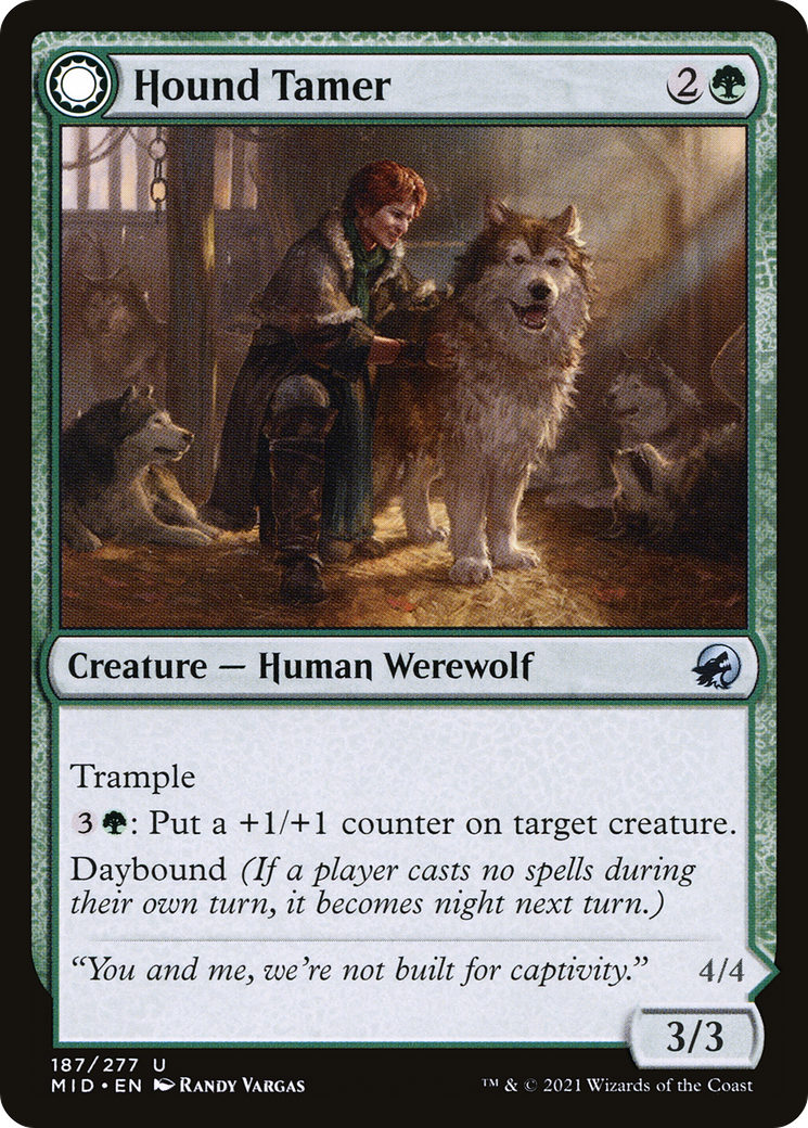 Hound Tamer // Untamed Pup (187) Foil - Innistrad: Midnight Hunt