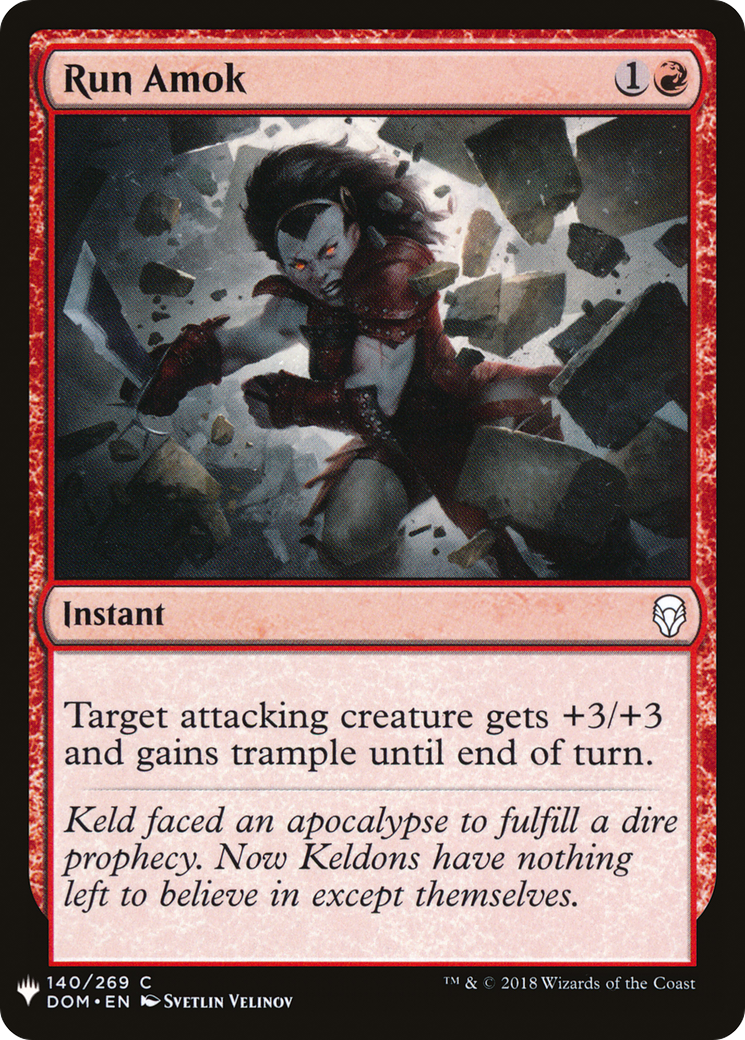 Run Amok (DOM-140) - The List