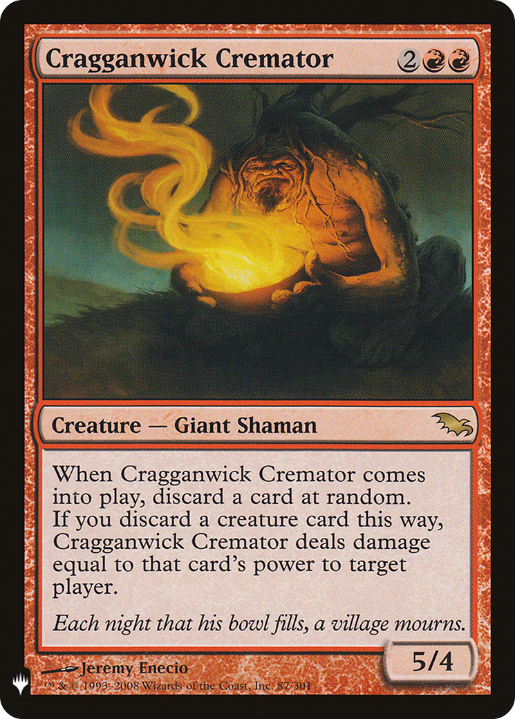 Cragganwick Cremator (SHM-87) - The List